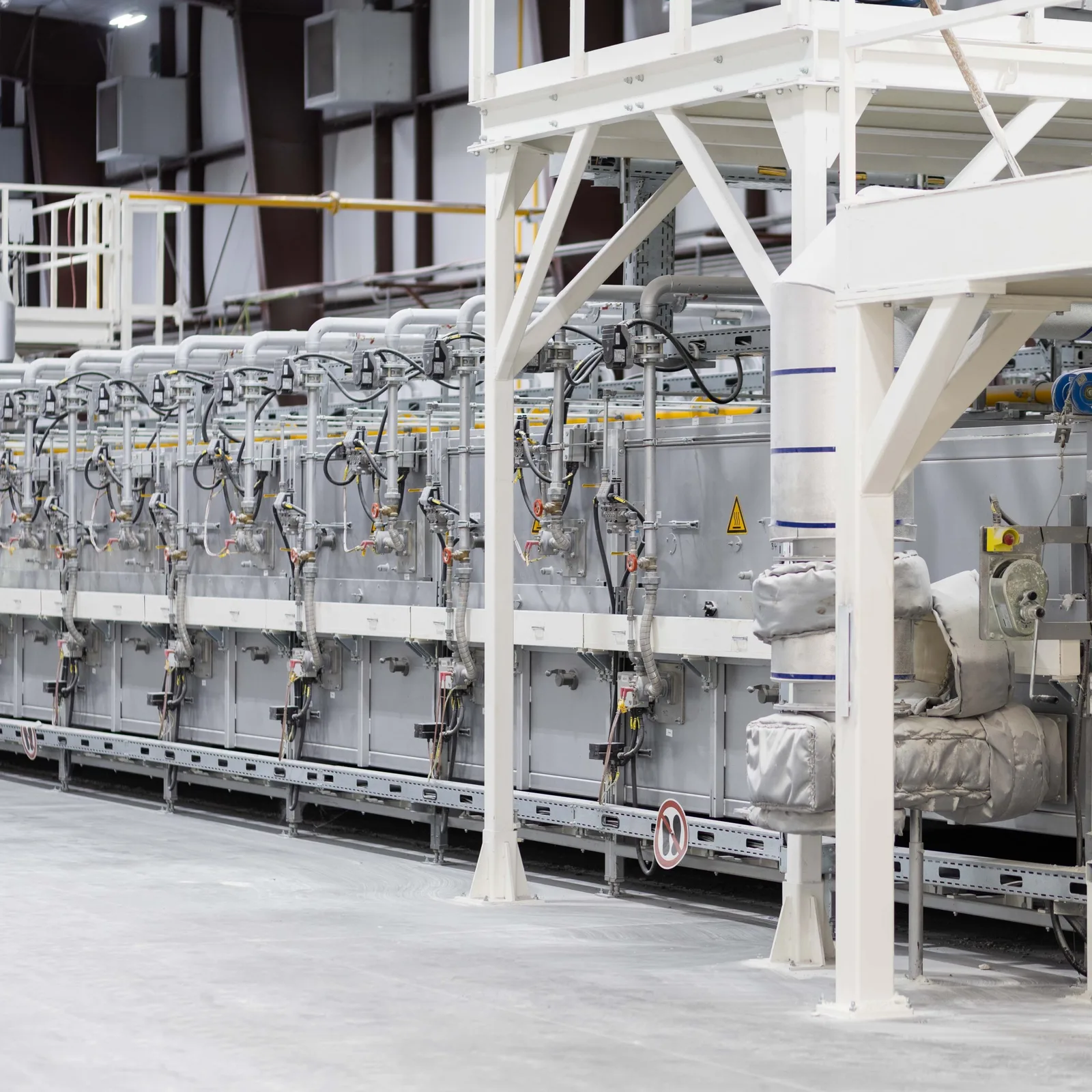 The foam glass manufacturing line
