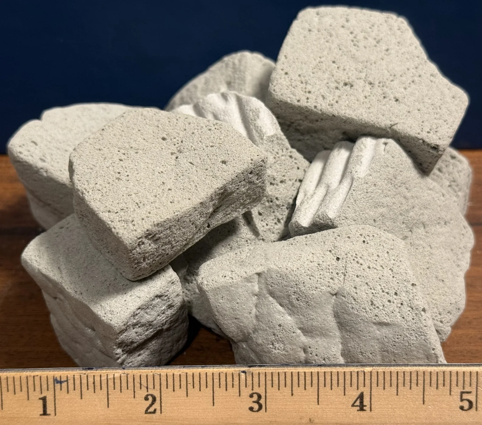 Porous ACE foam glass aggregate samples made from recycled glass